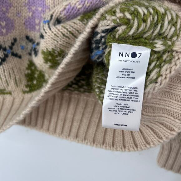 NN07 Stein Holiday Crewneck Sweater Ecru Multi Size Large - Picture 4 of 7